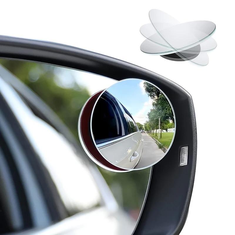 2/4/6Pcs Round Frame Convex Blind Spot Mirror Safety Driving Wide-angle 360 Degree Adjustable Clear Rearview Mirror Car Accessories