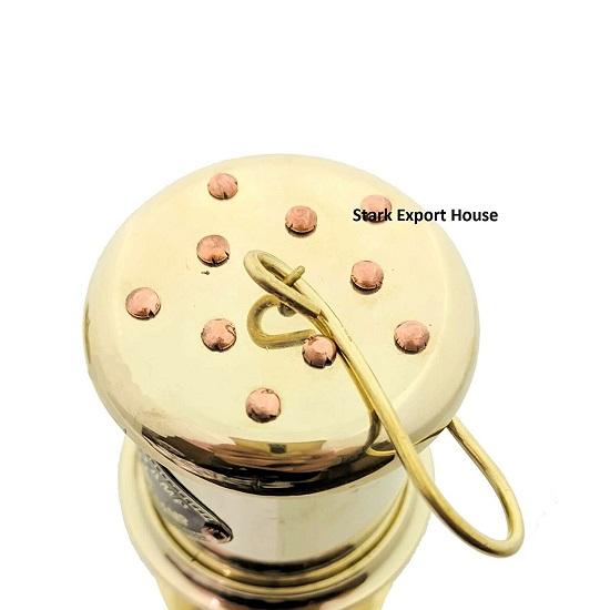 Brass Designer Lantern Glass Oil Lamp Home Decoration (8 Inch)