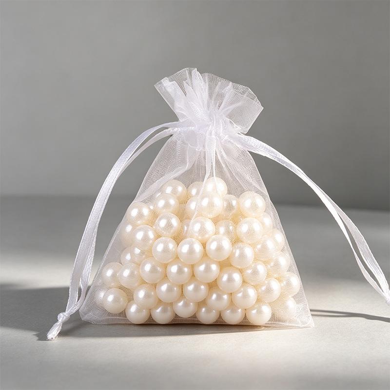 100 stk Bryllup Julegaveposer Organza Gavepose Snoreposer Til Slik Smykker Pose Pakning