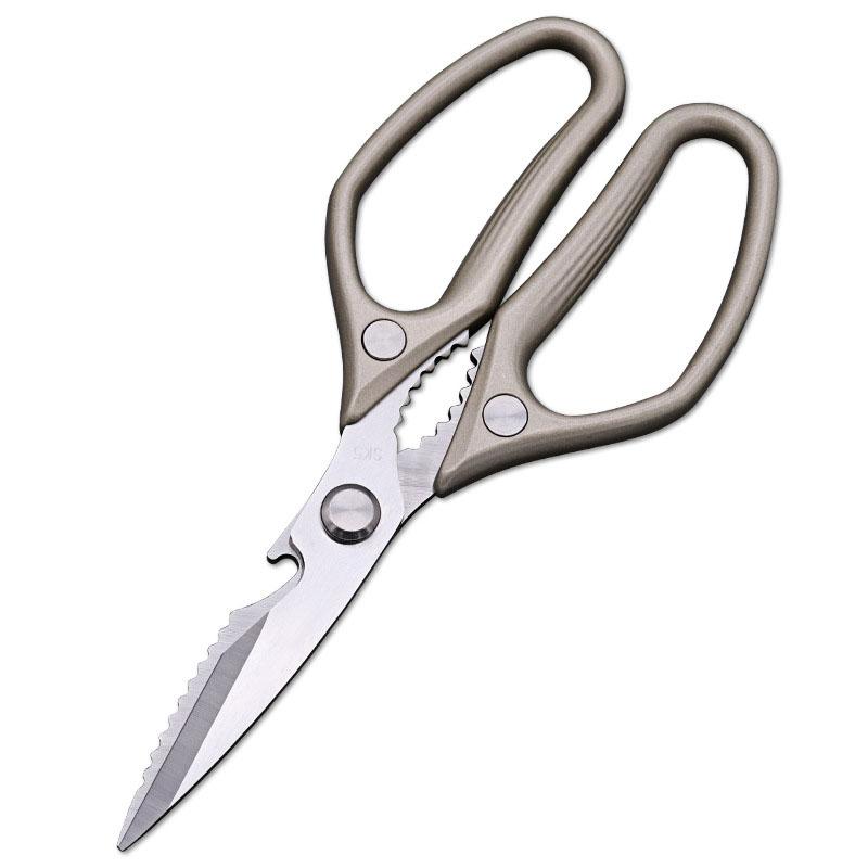 Stainless Steel Sharp Blade Aluminium Alloy Handle Vegetables Fish Chicken Bone Kitchen Scissors Household Accessories