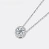 Moissanite Necklace for Women Pure Silver Round Laboratory Diamond Pendant Fashionable Wedding Jewelry
