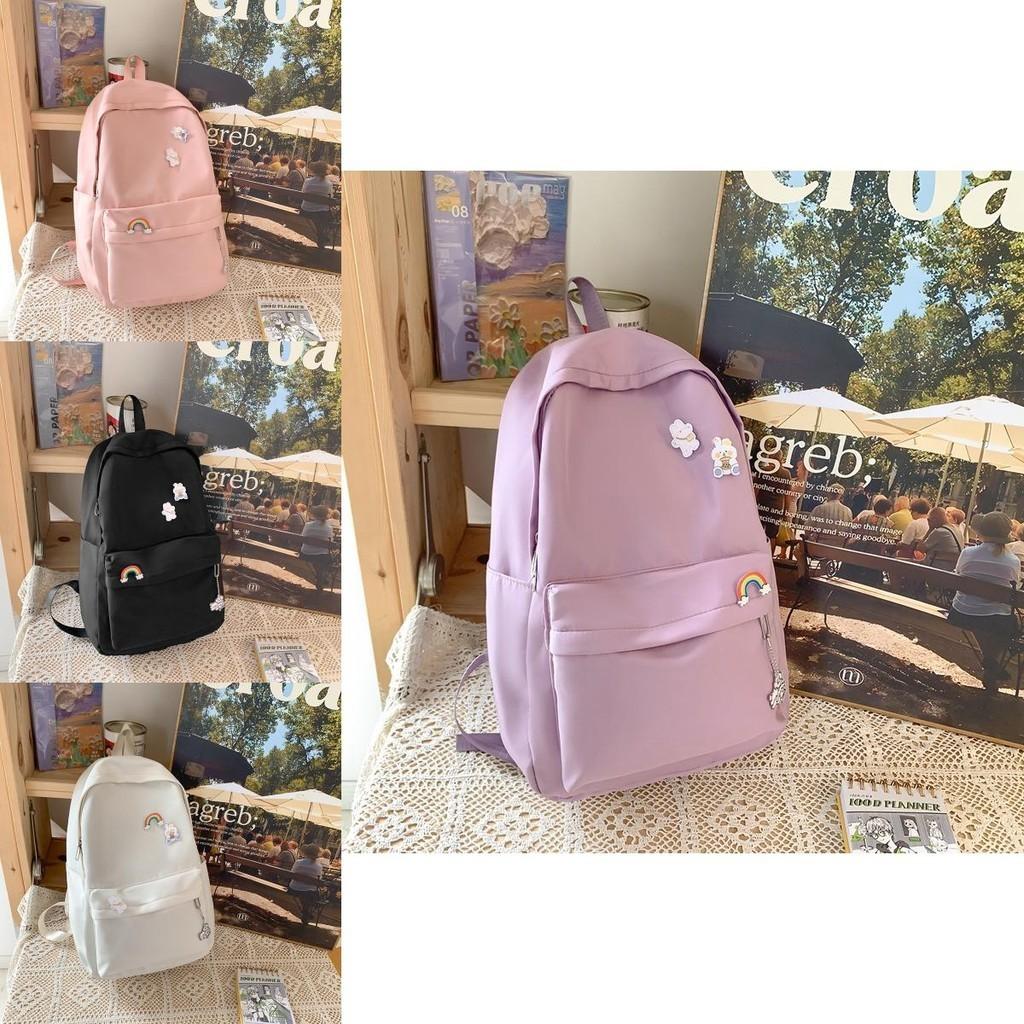 Stylish Lightweight Rainbow Pendant Backpack For Students In Various Colors
