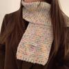 Korean Style Woolen Scarf for Women New Style Rainbow Jelly Beans Autumn and Winter Student Warm Rainbow Knitted Simple Women's Scarf