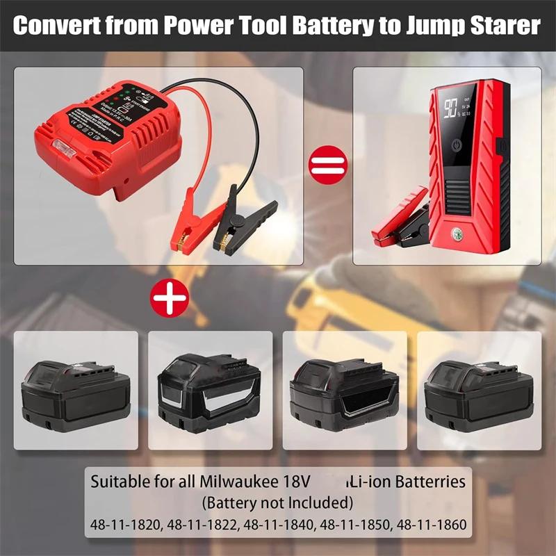 Car Jump Starters Adapter for Milwaukee 18V Battery 11 Gauge Car Battery Jump Starter Automotive Booster Cables