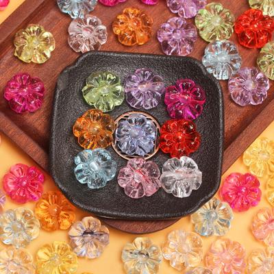 10Pcs 19.3mm Fashion Acrylic Transparent Crystal Plum Blossom Loose Beads forJewelry Makings DIY Jewelry Accessories