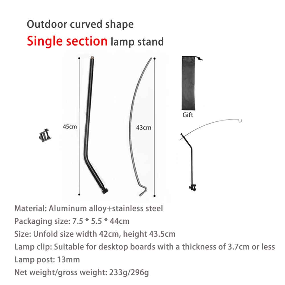 

TARKA Camping Lantern Stand Light Holder Ultralight 360° Adjustment Tabletop Light Stand Universal Desktop Lighting Hanging Rack