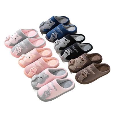 Cat Room Cute Cat Cushioned Cold Faux Fur Room Sandals [Mies'] Slippers, Print, Non-Slip, Quiet, Cotton, Warm, Weather, Slippers,