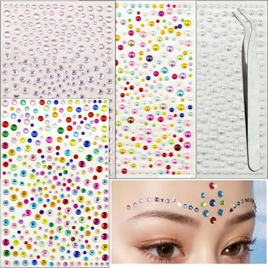 900-Piece Rhinestone Stickers: 15 Colors for Kids' Eye Makeup & Face Decoration