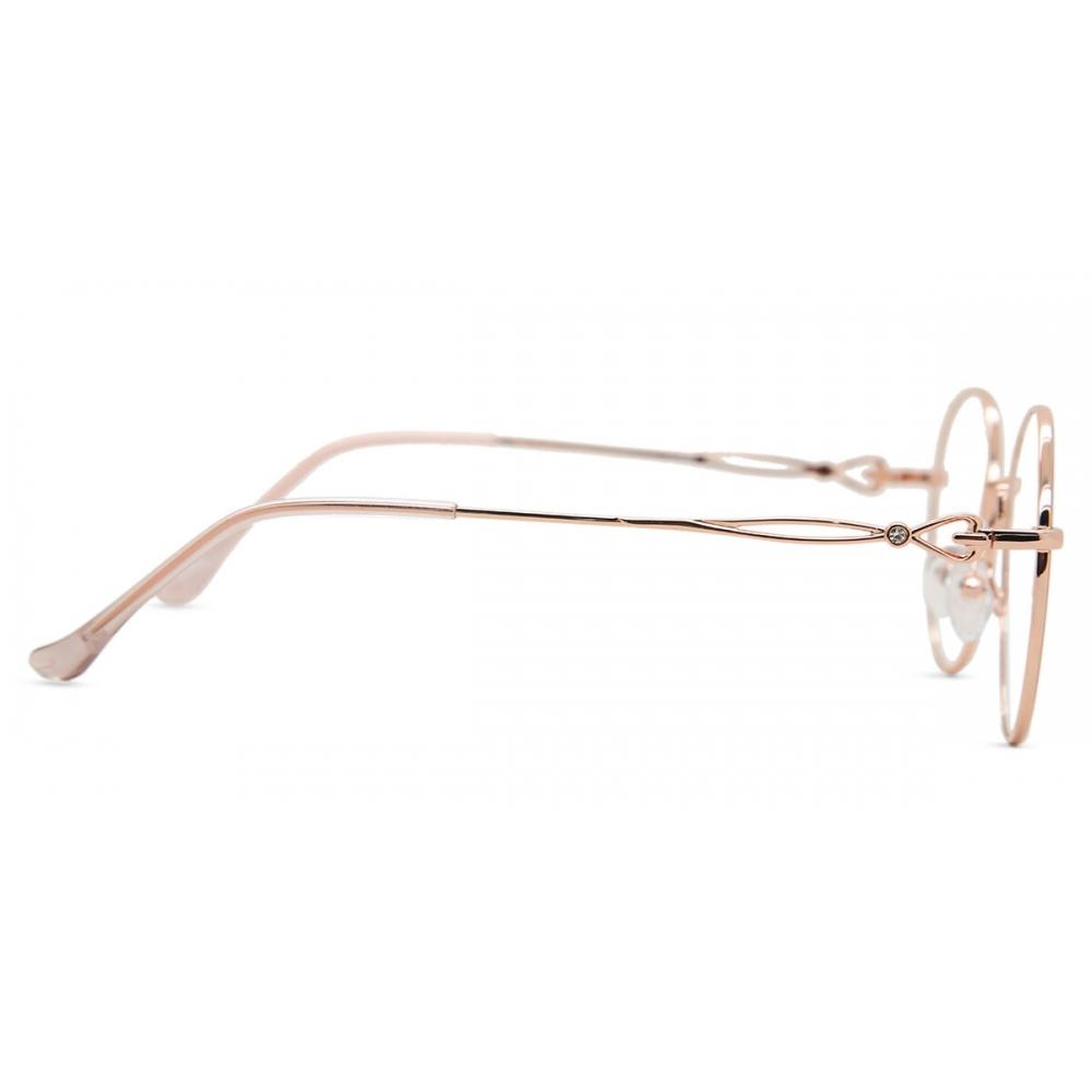 Full Rim Round Pink Gold Smartbuy Collection Grosmorne L120d Fashion Unisex Eyeglasses