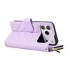 For iPhone 17 Pro Case Zipper Wallet Rhombus PU Leather Crossbody Phone Cover