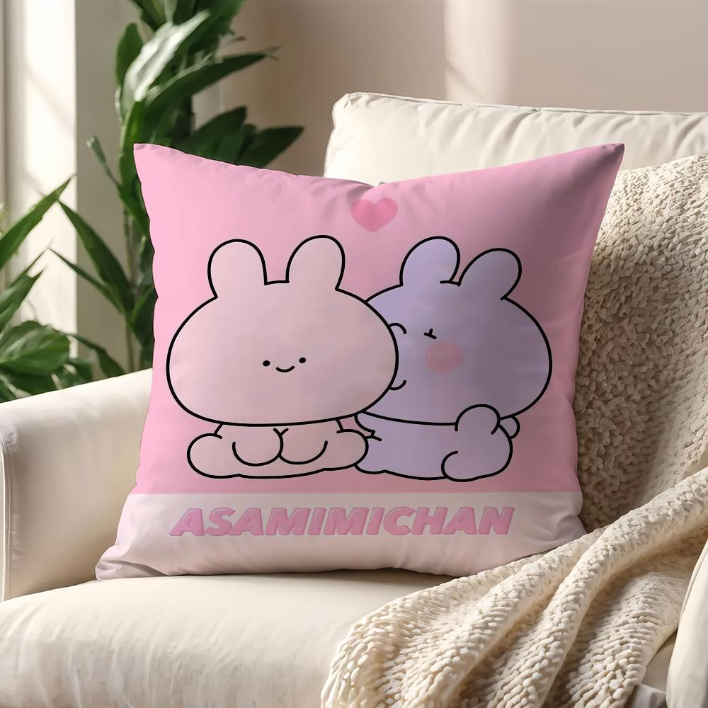 Cartoon A-Asamimichan Cute cushion cover Pillow Sofa Printing Decoration Room Home Office Coffee Shop Car Nordic Simplicity