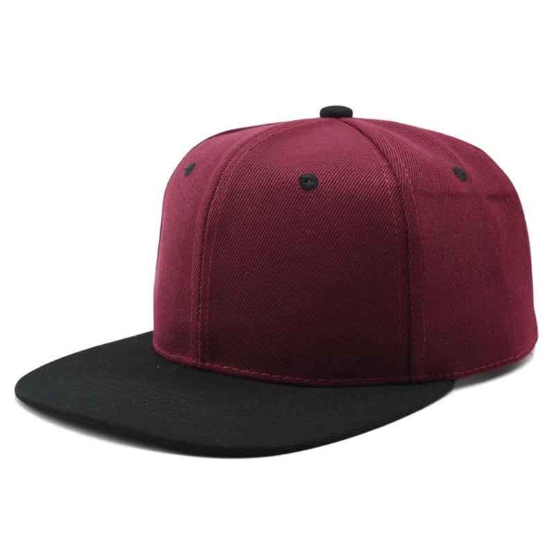 Unisex Flat Brim Baseball Cap For Men Women Fashion Color Plain Snapback Hat Outdoor Leisure Patchwork Hip Hop Sun Hats