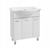 Bathroom cabinet with a washbasin on legs 84x75, standing white Mea with an elongated chrome tap