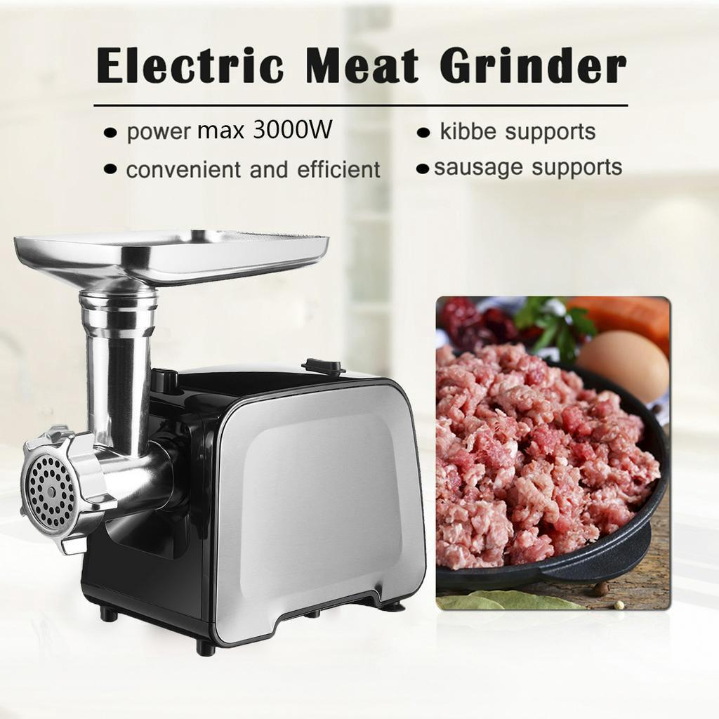 Electric Meat Grinder 100% Stainless Steel Multifunction Food Chopper Sausage Stuffer Appliance for Kitchen 3000W