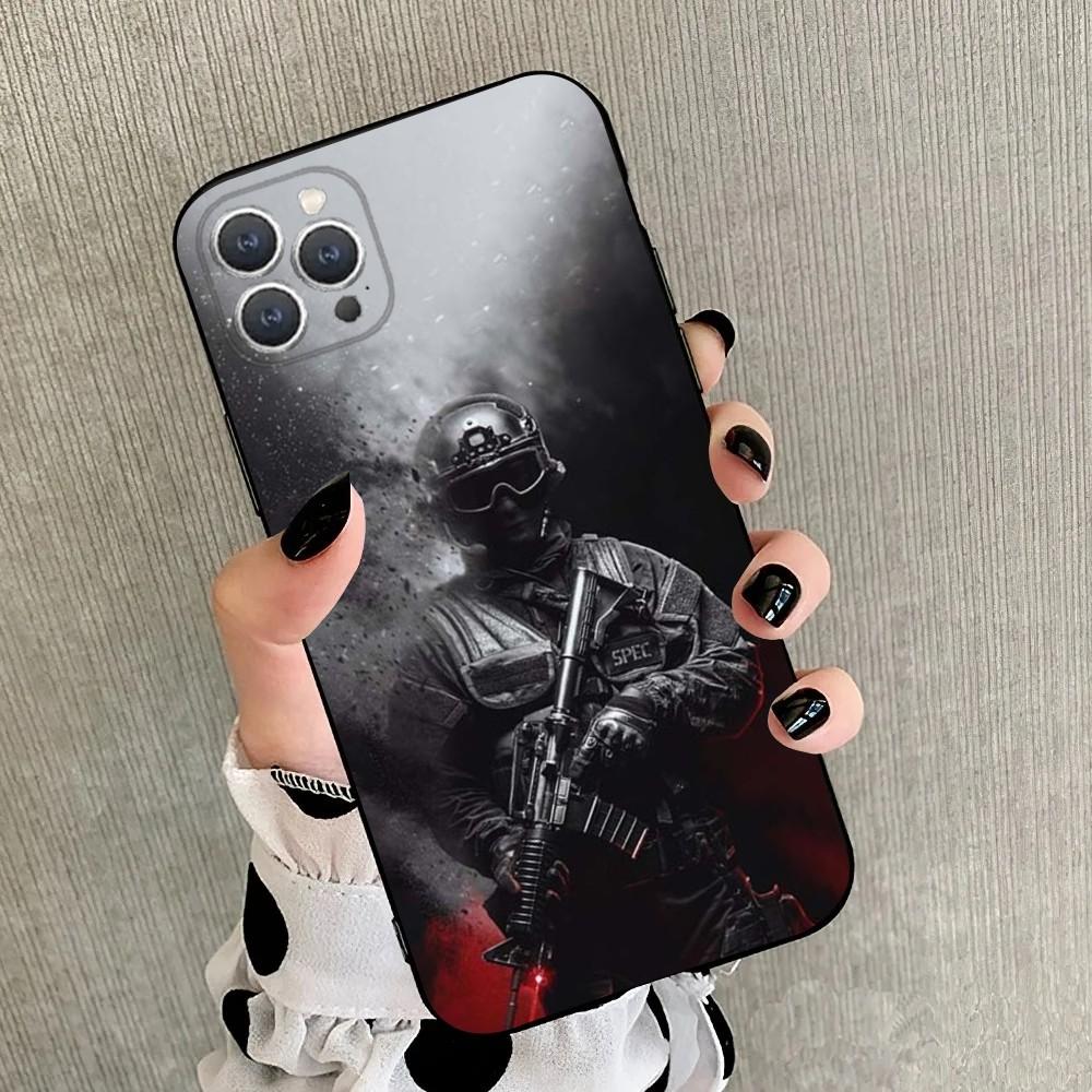 Army Special Forces Phone Case For iPhone 15,14,13,12,11,Plus,Pro Max,XS,X,XR,SE,Mini,8,7 Soft Silicone Black Cover