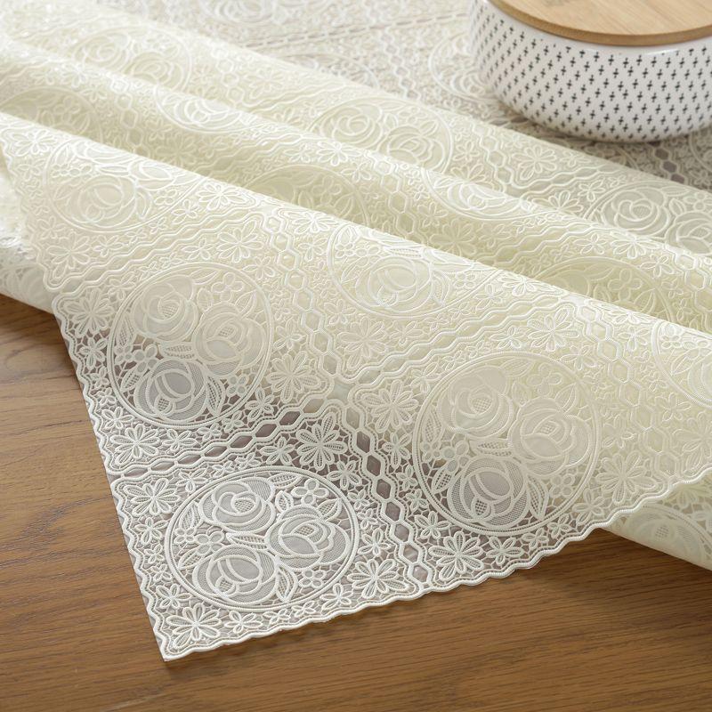 

PVC Waterproof OLil Tables Cover Lace Plastic Tablecloth Thickened European Style Wash-Free Dustproof Tea Table Mat Home Decor 200X137cm