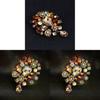 Vintage Flower Brooch Alloy Crystal Acrylic Jewelry For Women And Men