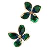 European-American Gradient Enamel Flower Stud Earrings - Versatile Holiday & Travel Style for Women