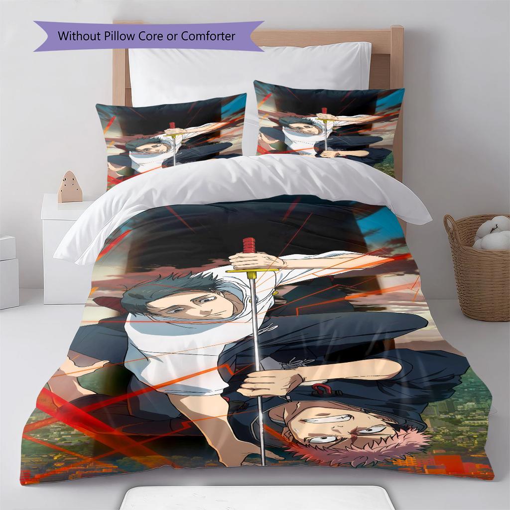 Jujutsu Kaisen Gojo Satoru Augen Design Bettwäscheset Anime Bettbezug Polyester Weiche Deckenbezug Garnitur -QJY