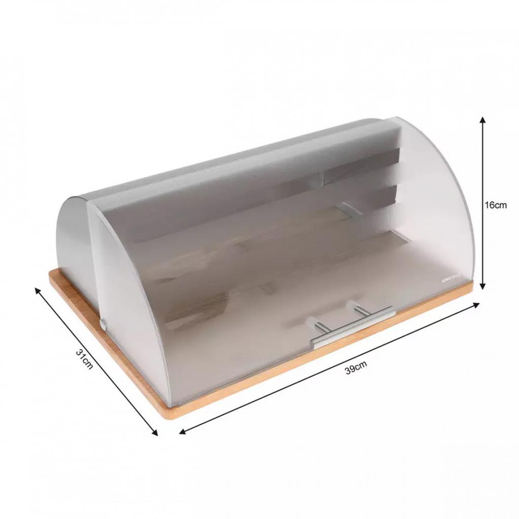 KINGHOFF KH-3210 BAMBOO-ACRYLIC BREAD BOX