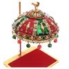 Metal Umbrella Chhatra with Hanging Crystals – Decorative Showpiece for God Idol, Car Dashboard, Office Table & Home Decor