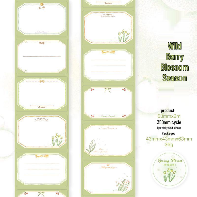 Twilight Spring Story Die-Cut Washi Tape & Sticky Notes Set - 6 Styles for Planner & Collage Decoration.