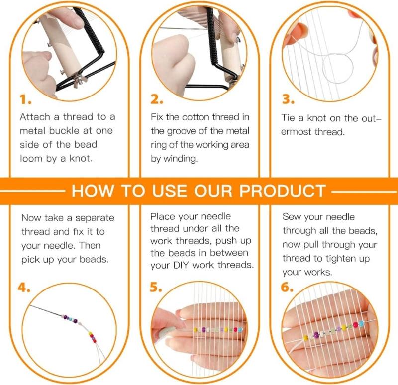 1 Zestaw Tkacki z Drewnianą Rączką i Metalowymi Koralikami Lekki Solidny Narzędzie do Tworzenia Biżuterii do Naszyjników Bransoletek DIY