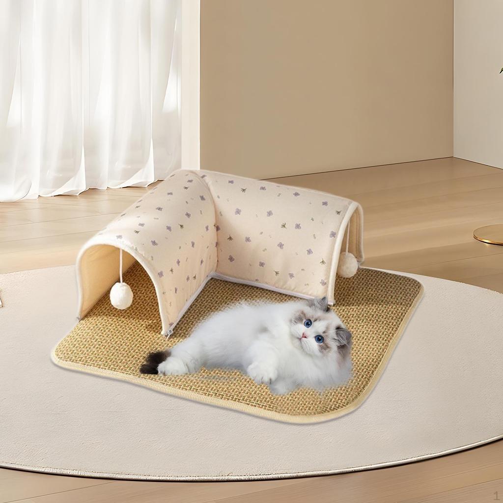 Tunnelbett Versteck mit abnehmbarer Matte Spielgehege Interaktives Spielzeug Hütte für Kaninchen Kleintiere Outdoor