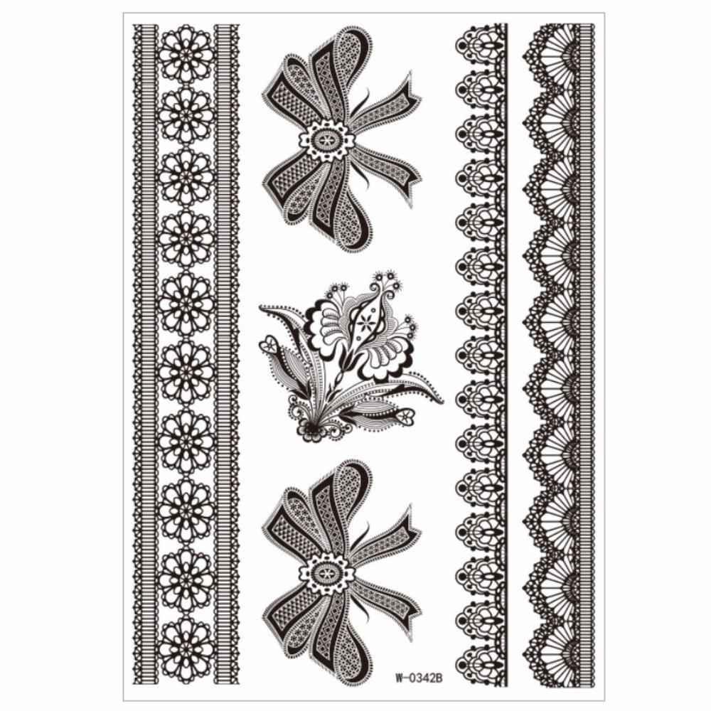 Lace Fake Tattoo Henna Tattoo Stickers Black Mehndi Stickers Body Art Sticker Finger Hand