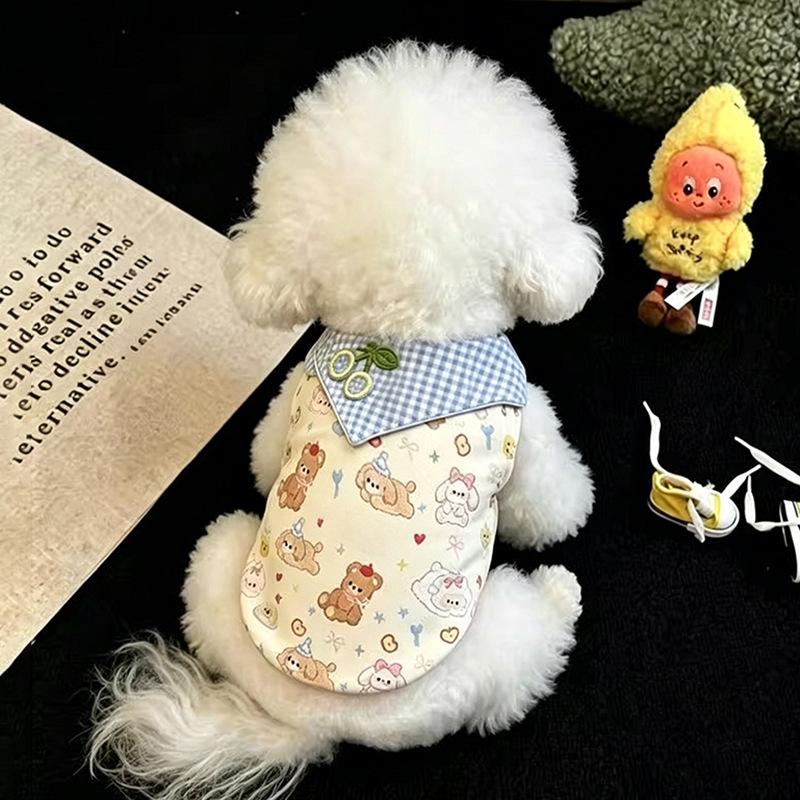 Dog clothes autumn and winter cartoon Bigbear cat Pomeranian puppet teddy small dog velvet warm pet vest