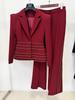 Spot 2026 Celebrity Temperament Slim Fit Two-Piece Suit with Copper Chain and Beaded Long Pants