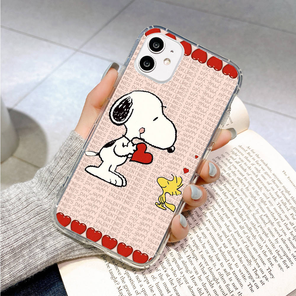 Case for Samsung A04 A14 A23 A34 A54 M23 M33 M52 M53 Realme 10 9 C30S C35 C55 VIVO Y02S Y21 Y51 X80 Pro Transparent Cover NI38 Funny Snoopy