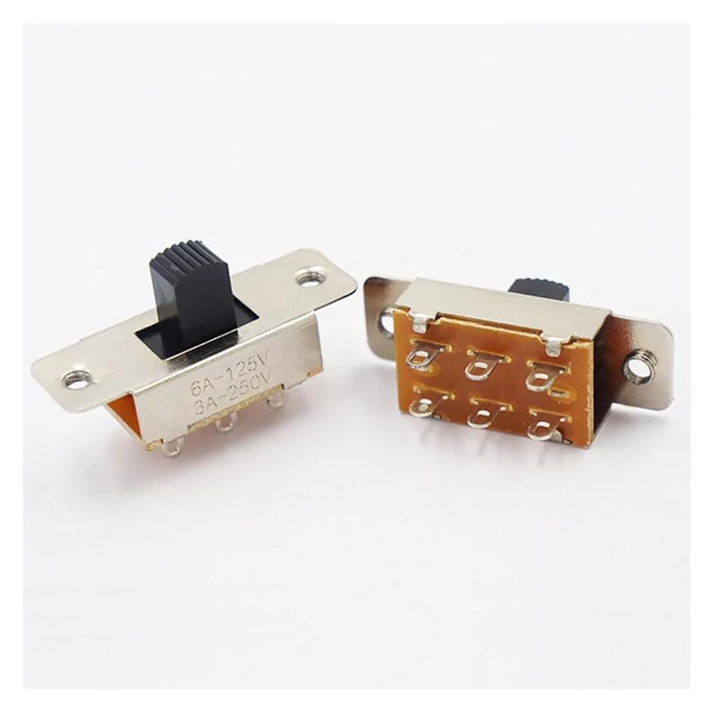 10 PCS Switch 3 Position 2P3T PCB Panel Slide Switch Panel Mount Vertical Slide Switch 6 Pin High Current 3A 250V Toggle Switch
