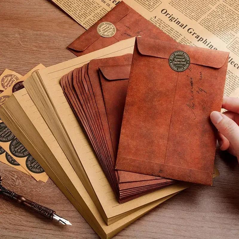 Vintage Kraft Konvolutt Retro Håndlaget postkort Kjærlighetsbrev Skrive Gaveemballasje Oppbevaringspose Invitasjon gratulasjonskort