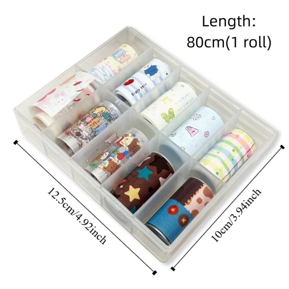 10 Rotoli Pellicole Colorate per Unghie Carta Transfer Scacchi Leopardo Adesivi Nail Art Set Manicure Effetto Jeans DIY Nastro Decalcomania
