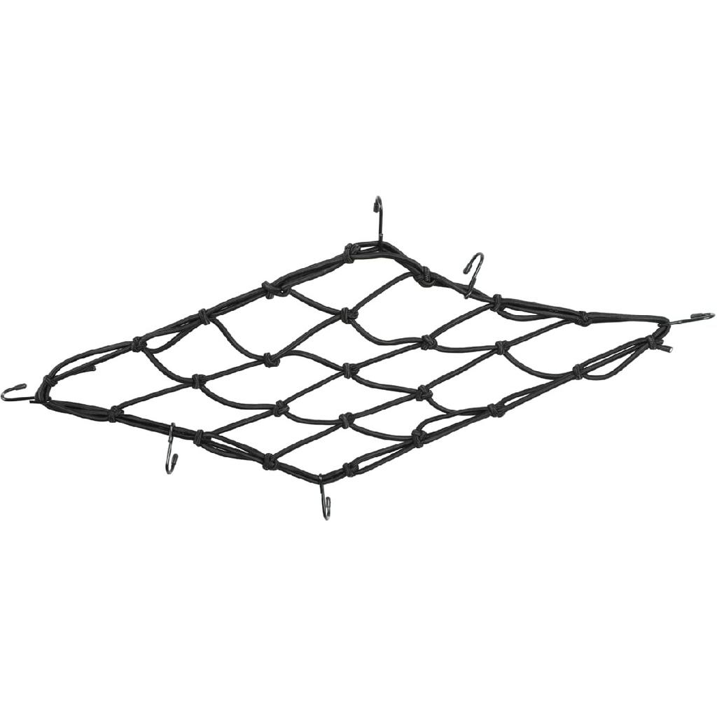 2-Pack Bungee Net Motorcycle Cargo Net, 12" X 12" Small Cargo Net Stretch To 24" With 6 Adjustable Hooks Bike Bungee Cord Net