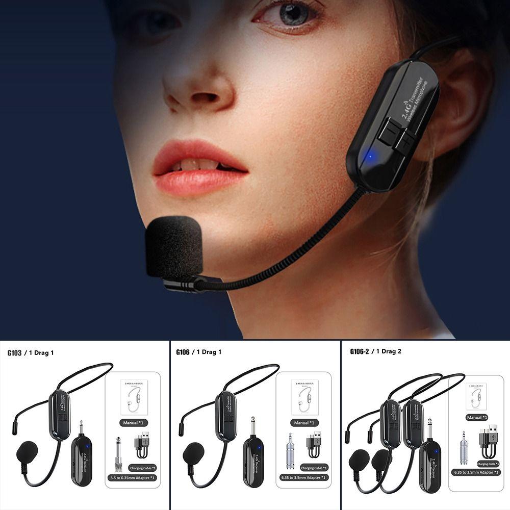 With Transmitter Receiver 2.4G Wireless Microphone Amplifier Voice Speaker  Fitness Trainer