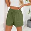 Women's Casual Fashion -Color Elastic Waistband Pocketed Wide-Leg Straight-Cut Shorts