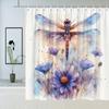 Dragonfly Dreams Shower Curtain - Water-Resistant Fabric for Bathroom - Ideal for Nature and Insect Lovers
