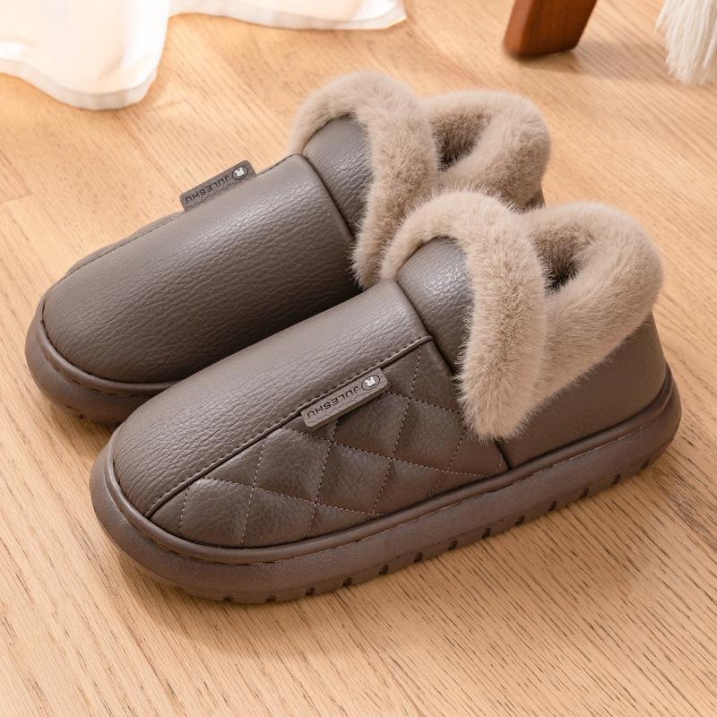 

Водонепроницаемые хлопковые туфли мужские осенне-зимние домашние термо-мешок и новые толстоподошвенные нескользящие кожаные хлопковые туфли женские 40 -41 [Suitable for 39-40]