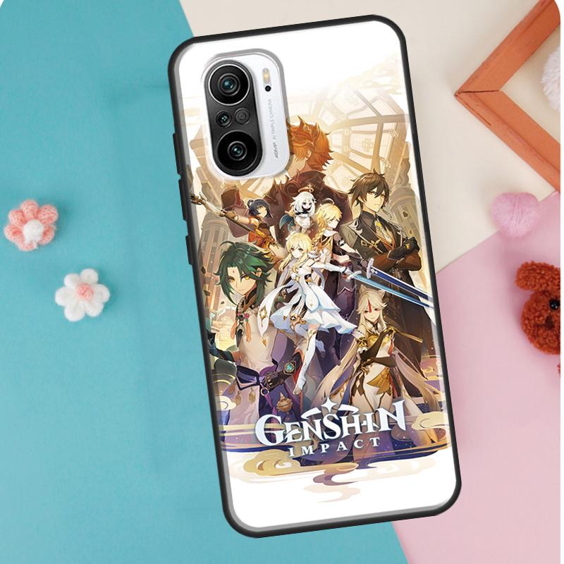 Anime-Spiel Genshin Impact Hülle für POCO F3 F1 F2 M3 M4 X4 Pro GT X3 Pro Hülle für Xiaomi Mi 11 Lite 12 X Mi 11T Pro