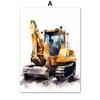 Construction Vehicle Truck Boys Nursery Wall Art Canvas Watercolor Painting Printable Picture Poster Baby Kids Playroom Decor