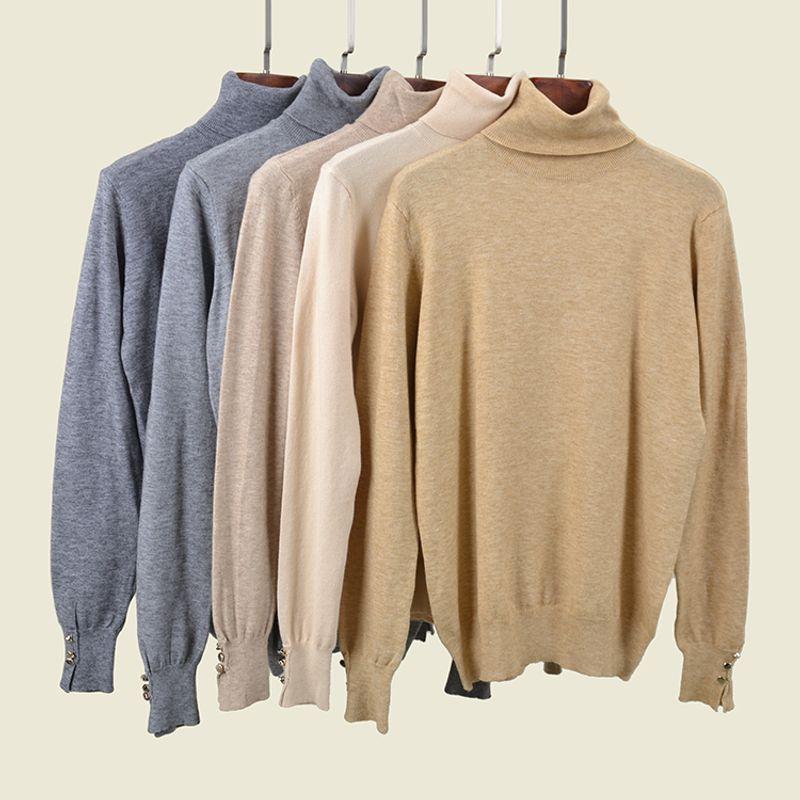 Minimalist Turtleneck Fall and Winter Inner Wear Pullover Wool Base Shirt