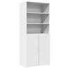 Vidaxl Tall Cabinet, White, 80X42.5X185 Cm, Wood-Based Material