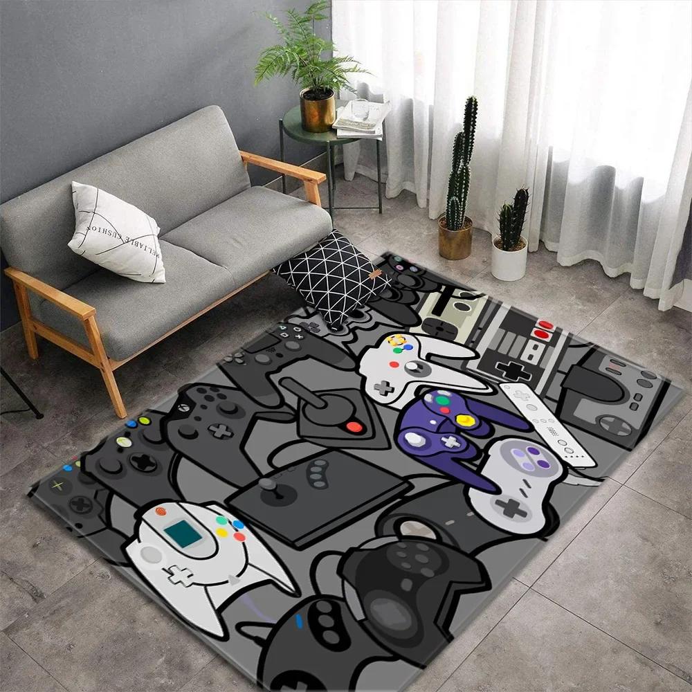 Cartoon Game Console Carpet for Living Room Video Game Children Player Area Rug Soft Anti-slip Bedroom Entrance Floor Mat