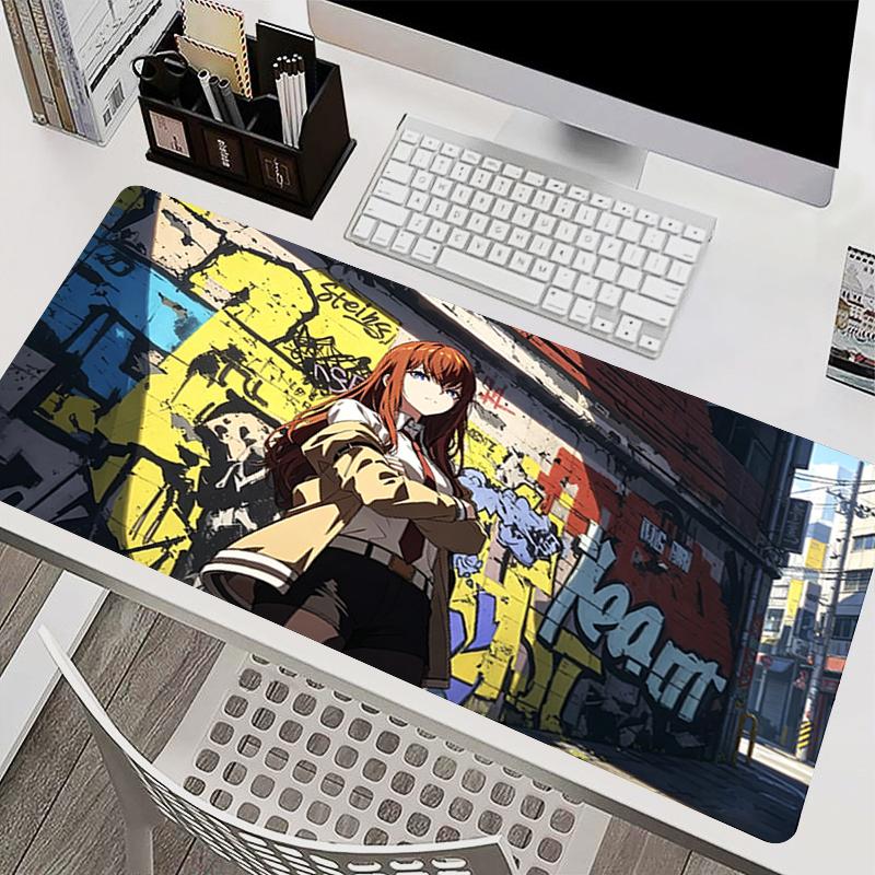 Kawaii Office Mouse Pad Pink Carpet Rubber Gamer Desk Mat Pc Accessories Pad Steins Gate Large Size Gaming Mousepad Keyboard Pad