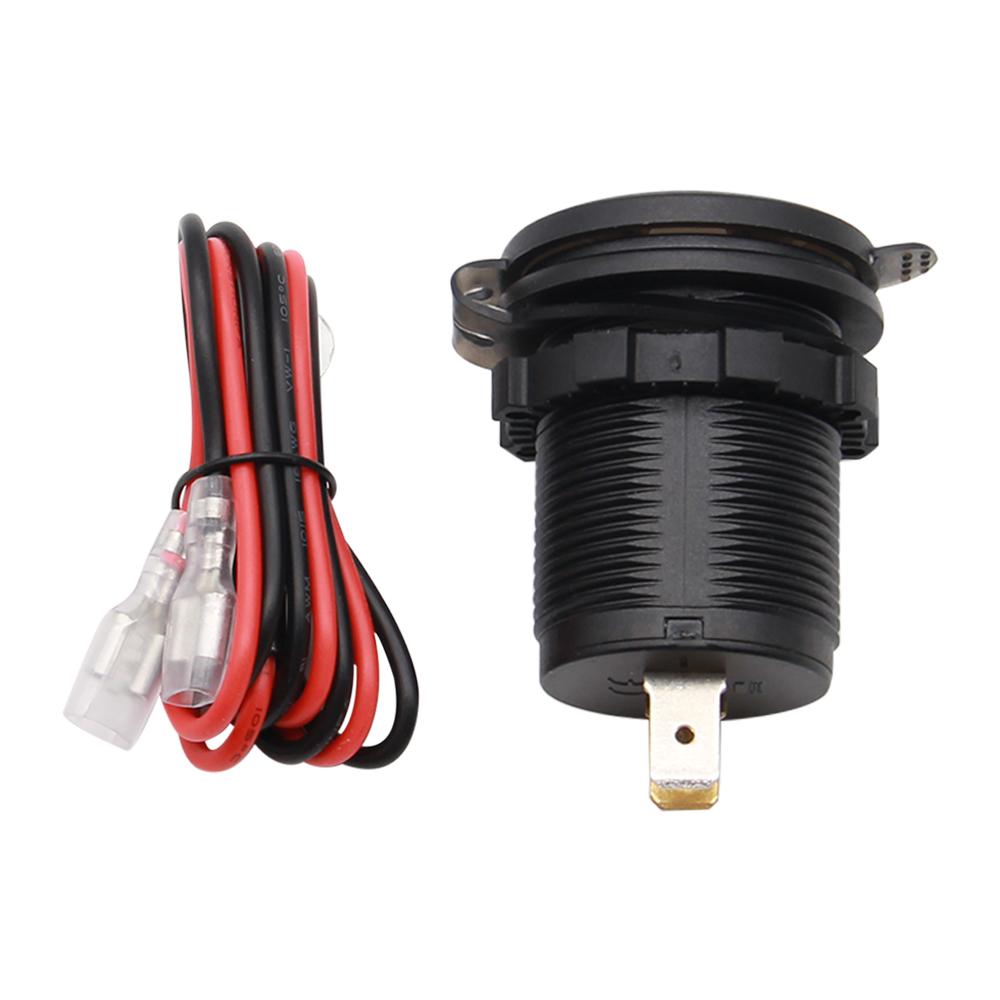 Waterproof Quick Charger QC3.0 Dual USB Car Charger with Switch Button LED Voltage Display for 12V/24V Cars Boats Motorcycle
