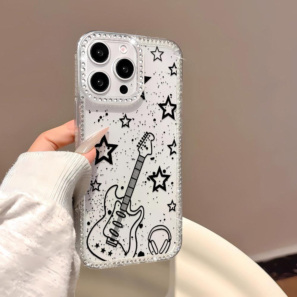 Bracelet Chain Phone Case For iPhone 17 16 15 13 14 for 17Air 17 12 14 16 Pro 17 14 16 Pro Max Sparking Diamond Cute Pattern Hard Cover With Lanyard