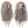 Christmas Performance Wig Jesus Magician Wizard Cosplay Wig Men's Halloween Party Stage Wig 