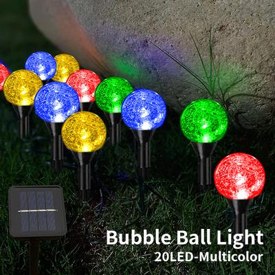 15/20/30LED Solar Outdoor Lights Waterproof Solar Garden Lights For Lawn Pathway Patio Party Wedding Mini Crystal Bubble Decor Lamps